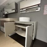 Mobile da bagno sospeso "Outline" Grigio Lucido