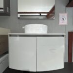 Mobile da bagno sospeso "Outline" Grigio Lucido