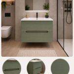 Mobile da bagno sospeso "Rigo" Verde Salvia 60cm