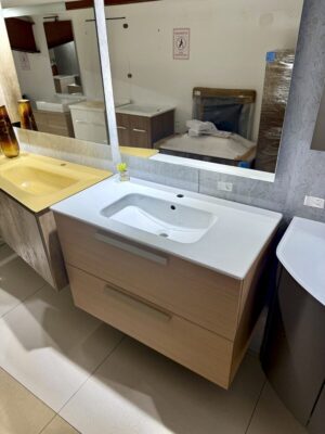 Mobile da bagno sospeso "Linea 1" Larice Marino