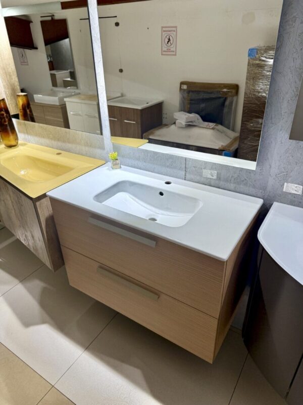 Mobile da bagno sospeso "Linea 1" Larice Marino