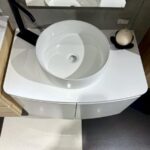 Mobile da bagno sospeso "Outline" Bianco Opaco