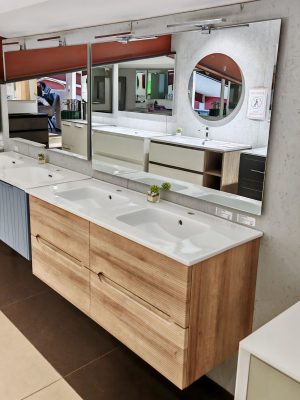 Mobile da bagno sospeso "Rigo" 120x45 Rovere Farnia