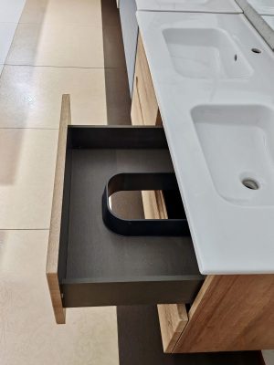 Mobile da bagno sospeso "Rigo" 120x45 Rovere Farnia