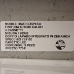 Mobile da bagno sospeso "Rigo" 120x45 Rovere Farnia
