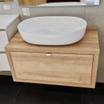 Mobile da bagno sospeso "Domus" Finitura Cassa Rovere Farnia 80x50
