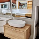Mobile da bagno sospeso "Domus" Finitura Cassa Rovere Farnia 80x50