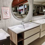 Mobile da bagno sospeso "Cubik" Cassa Tranchè Scuro 100x46,5