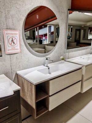 Mobile da bagno sospeso "Cubik" Cassa Tranchè Scuro 100x46,5