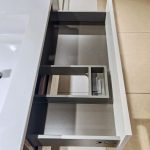 Mobile da bagno sospeso "Cubik" Cassa Tranchè Scuro 100x46,5