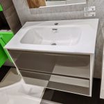 Mobile da Bagno Sospeso "Glass" Bianco Lucido