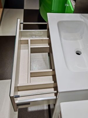 Mobile da Bagno Sospeso "Glass" Bianco Lucido