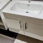 Mobile da Bagno Sospeso "Riga" Bianco Lucido 75x46
