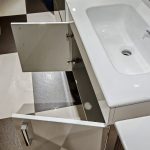 Mobile da Bagno Sospeso "Riga" Bianco Lucido 75x46