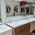 Mobile da bagno sospeso "Verso" Noce Bruno 90x45x46