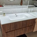Mobile da bagno sospeso "Verso" Noce Bruno 90x45x46