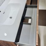 Mobile da bagno sospeso "Verso" Noce Bruno 90x45x46