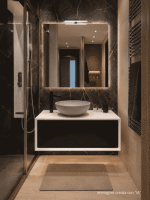 Mobile da bagno sospeso "Milano" Nero 100x52x40