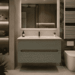 Mobile da bagno sospeso "Rigo" Verde Salvia 100x45 cm