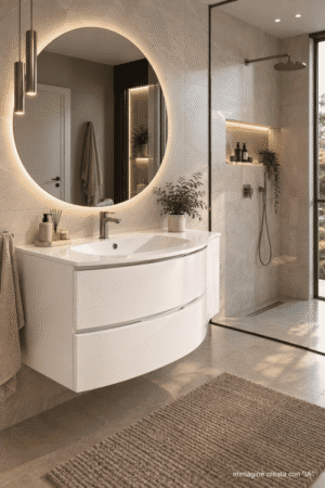 Mobile da bagno sospeso "Oxford" Finitura Bianco Opaco 104x51