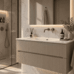 Mobile da bagno sospeso "Rigo" Tortora 90x45