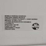 Mobile da bagno sospeso "Harena" Grigio Nuvola 101x46