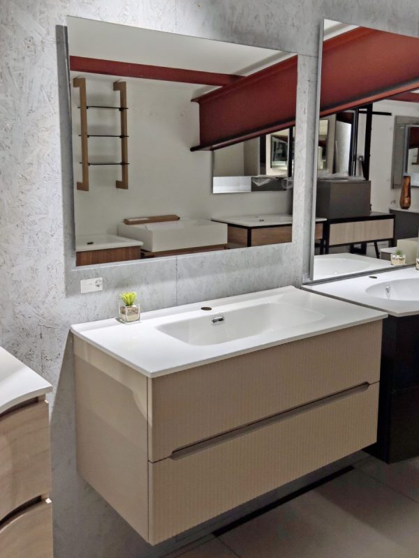 Mobile da bagno sospeso "Rigo" Tortora 90x45