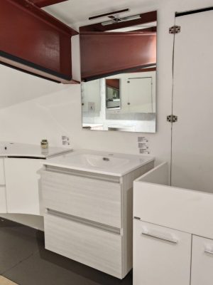 Mobile da bagno sospeso "Imperial" Rovere Bianco 61 cm