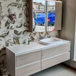 Mobile da bagno sospeso "Italo Unito" Larice Crudo 163x50