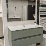 Mobile da bagno sospeso "Rigo" Verde Salvia 100x45 cm