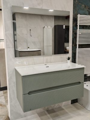 Mobile da bagno sospeso "Rigo" Verde Salvia 100x45 cm