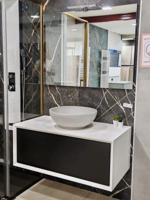 Mobile da bagno sospeso "Milano" Nero 100x52x40