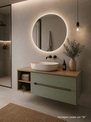 Mobile da bagno sospeso "Rigo" 120x45 Verde Salvia