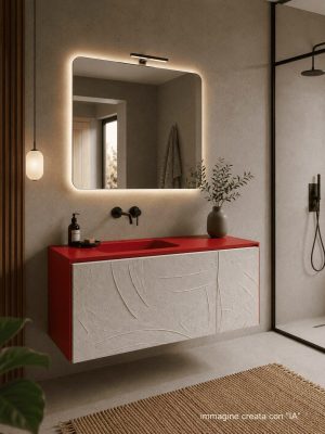 Mobile da bagno sospeso "Rest Red" 110x45