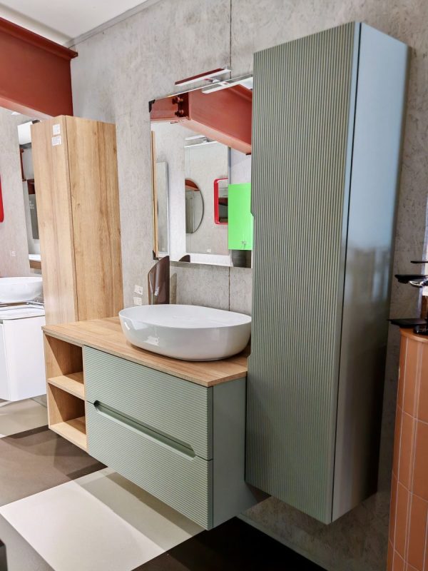 Mobile da bagno sospeso "Rigo" 120x45 Verde Salvia