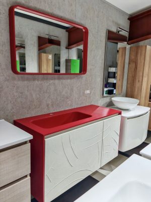 Mobile da bagno sospeso "Rest Red" 110x45